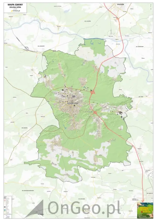 Mapa Zielonej Góry